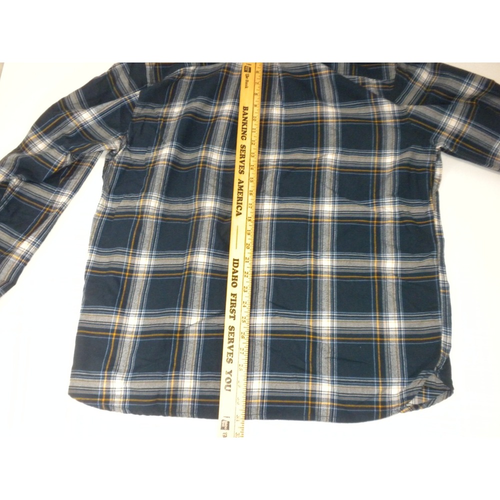 Prana Shirt Mens XXL Blue Los Feliz Flannel Slim Fit Plaid Button Up Mid Weight‎ - Picture 9 of 13